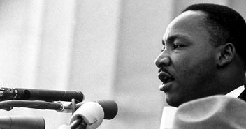 Martin Luther King während seiner 'I have a dream'-Rede am 28. August 1963 in Washington - Copyright: Wikimedia Commons