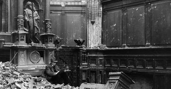 St. Jacobi in Trümmern - ein Foto von 1945 - Copyright: Nordkriche