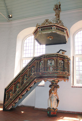 Kanzel, ca. 1622, in der St. Pankratiuskirche Ochsenwerder