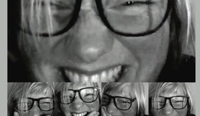 Eine Collage aus fünf Fotos eines lachenden Frauengesichts  - Copyright: Maren Seemann