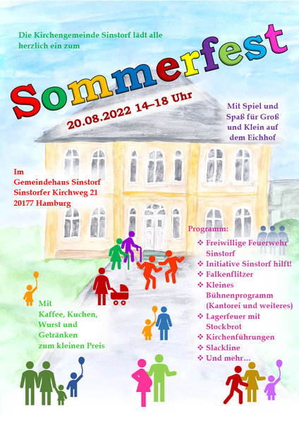 Plakat Sommerfest Kirchengemeinde Sinstorf 2022 - Copyright: Kirchengemeinde Sinstorf