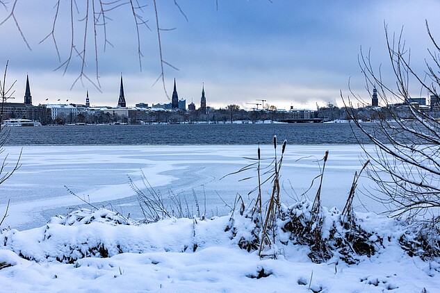 Die Alster im Schnee