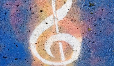 Graffiti-Violinschlüssel - Copyright: Peter Fahr