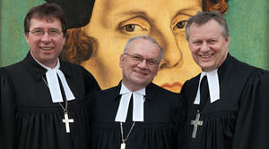 Bild: Die drei Pröpste des Kirchenkreises (v.l.): Thomas Drope, Dr. Horst Gorski, Dr. Karl-Heinrich Melzer