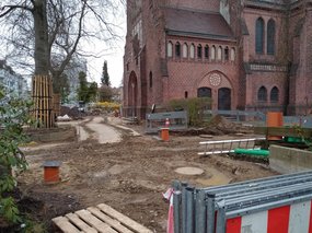 Baustelle Kreuzkirche Ende März