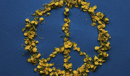 Friedenzeichen aus Blütenblättern - Copyright: Pixabay