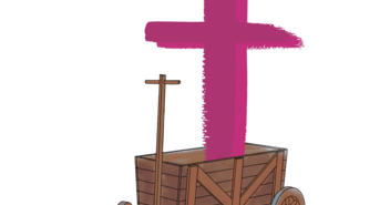 Bollerwagen mit pinkem Kreuz  - Copyright: Sarah Zurmöhle