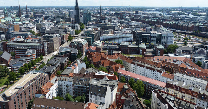 Luftbild von der Hamburger Innenstadt