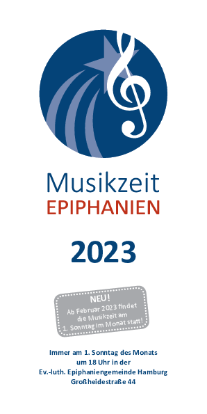 Musikzeit Programm 2023 - Copyright: Ev.-luth. Epiphaniengemeinde Hamburg – mare grafikdesign