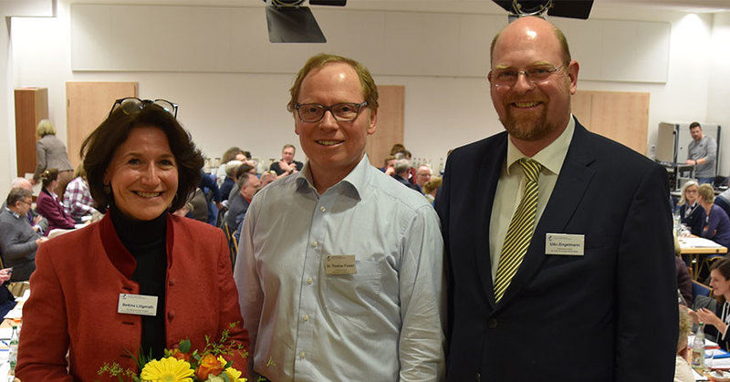Das Präsidium der Kirchenkreissynode: Bettina Lütgerath, Thomas Flower und Udo Zingelmann (v.l.) – Foto: Monika Rulfs