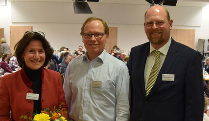 Das Präsidium der Kirchenkreissynode: Bettina Lütgerath, Thomas Flower und Udo Zingelmann (v.l.) – Foto: Monika Rulfs - Copyright: Monika Rulfs