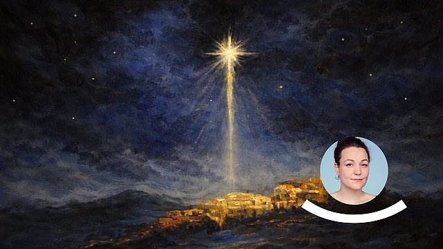 Ein Sternenhimmel mit einem Icon im Vordergrund