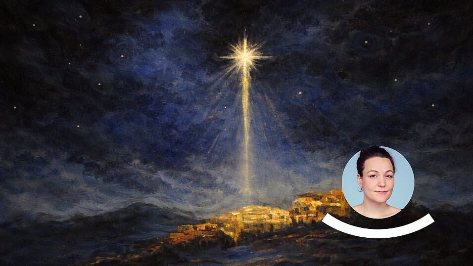 Ein Sternenhimmel mit einem Icon im Vordergrund