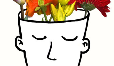 Kopf aus dem Blumen wachsen als Grafik - Copyright: Grafik: Pfeffer