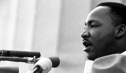 Martin Luther King während seiner 'I have a dream'-Rede am 28. August 1963 in Washington - Copyright: Wikimedia Commons