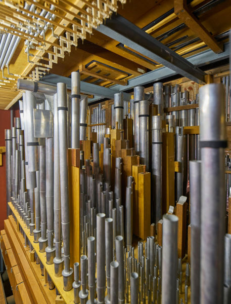 Orgelpfeifen innerhalb der Orgel in Ochsenwerder - Copyright: Alexander Voss