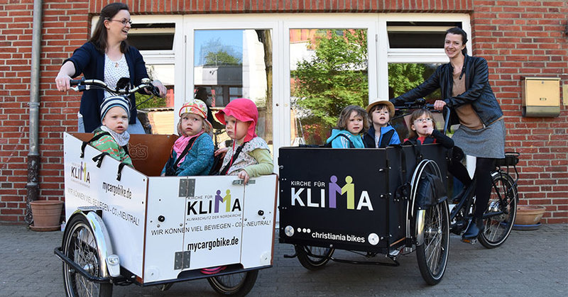 Die Kita Paulus Altona hat zwei Lastenfahrräder mit Elektroantrieb getestet. - © Monika Rulfs