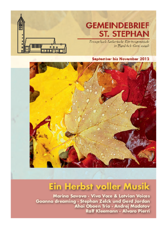 Gemeindebrief Herbst 2012