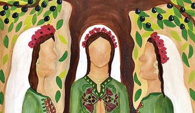 3 betende Frauen in palästinensicher Tracht - Copyright: Halima_Aziz