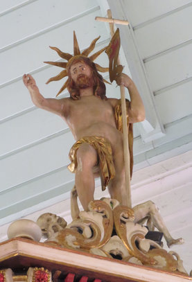 Jesus auf dem Kanzeldeckel, St. Pankratiuskirche Ochsenwerder