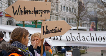 Demonstration für mehr Wohnungslosenhilfe - Copyright: © Hagen Grützmacher