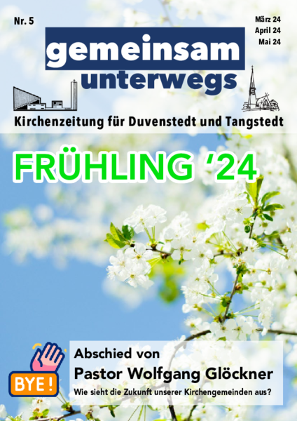 Gemeindebrief Frühling 2024 mit Apfelblüten - Copyright: André Trimpop