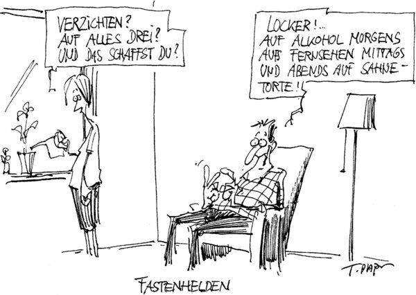 Comic zum Fasten - Copyright: Gemeindebrief online