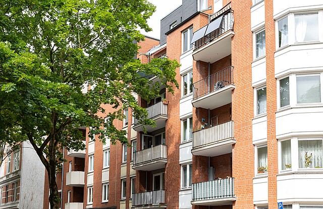 Eine Häuserfassade in Hamburg