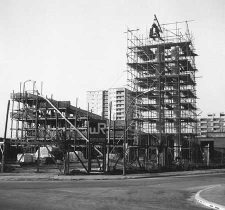 Gnadenkirche im Bau etwa 1970