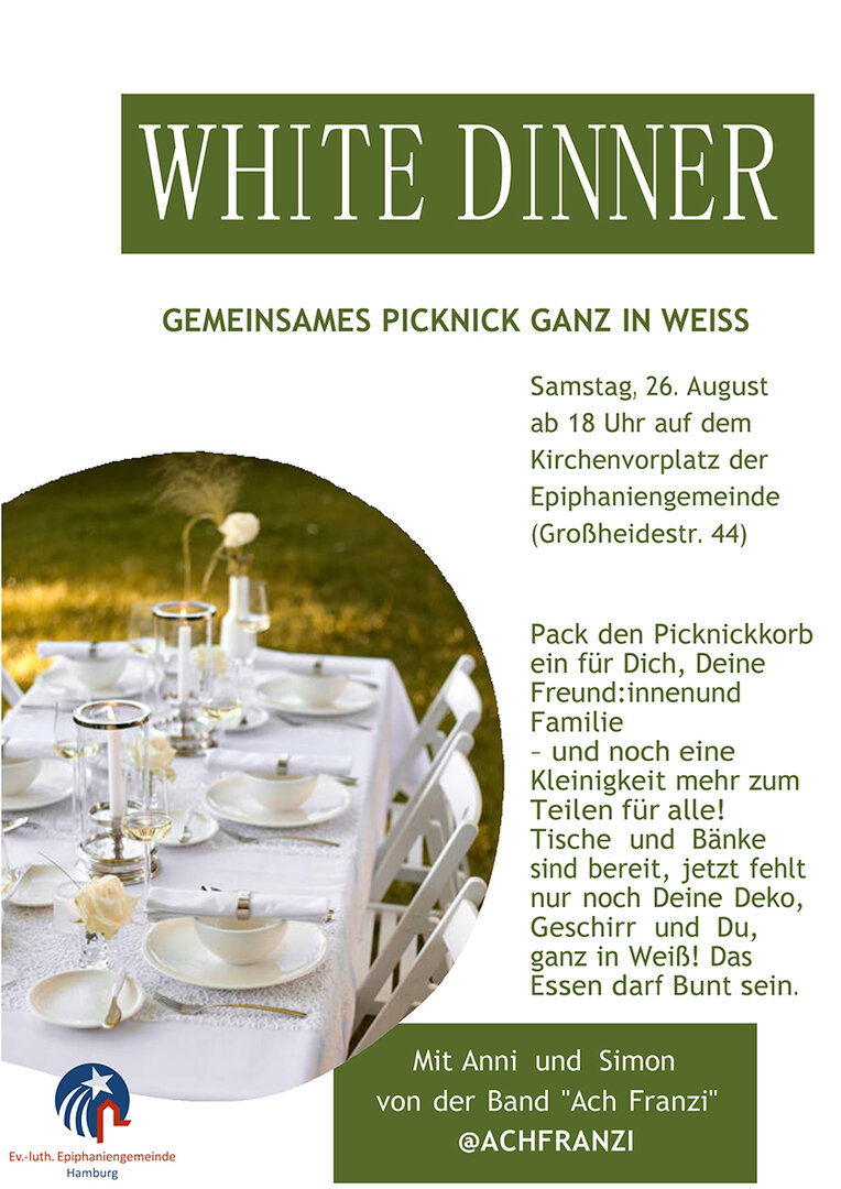 Plakat White Dinner Tafel in weiß