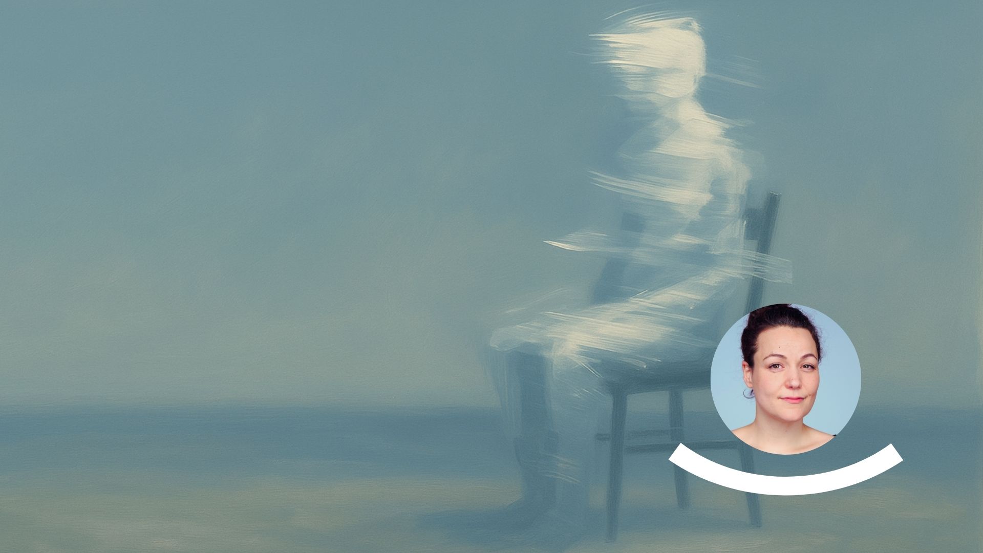 Abstraktes Bild einer Person auf einem Stuhl